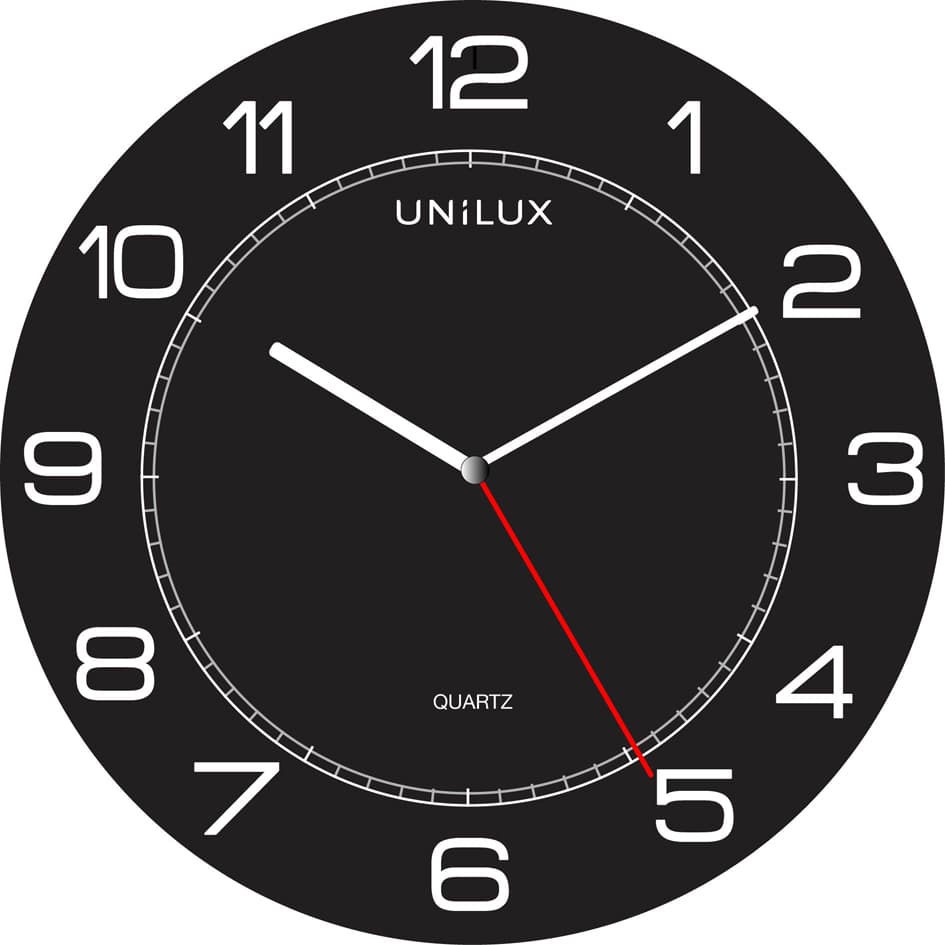 Unilux Wanduhr/Quarzuhr , Mega, , Durchmesser: 600 Mm, Schwarz