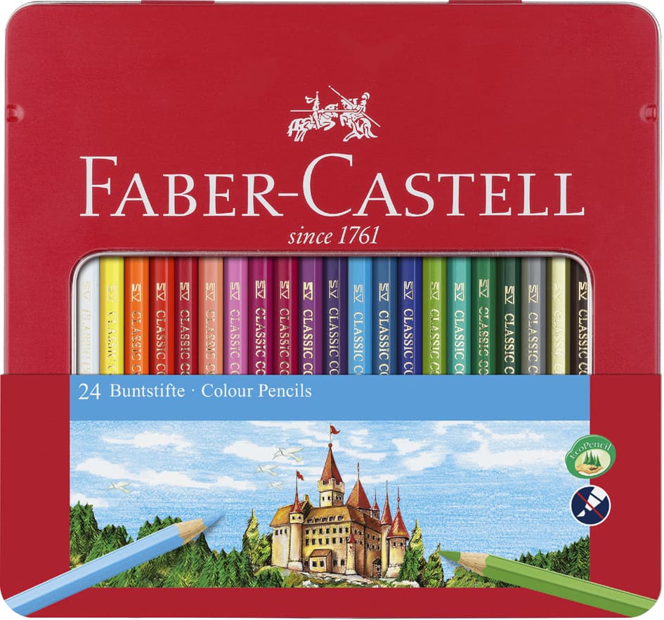Faber-Castell Hexagonal-Buntstifte Castle, 24er Metalletui