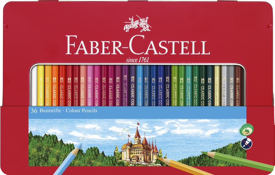 Faber-Castell Hexagonal-Buntstifte Castle, 36er Metalletui