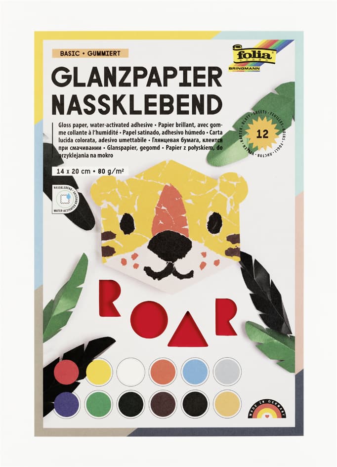 Folia Glanzpapier-Bastelheft, 230 X 250 Mm, 12 Blatt