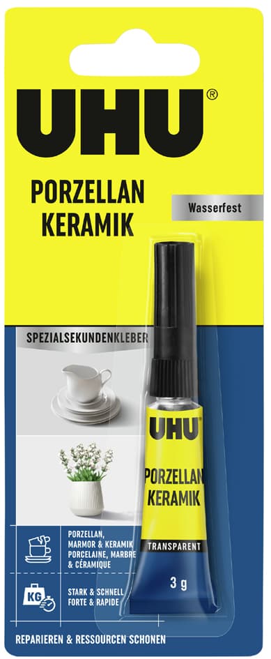 Uhu Spezialkleber Porzellan Keramik, 3 G Tube