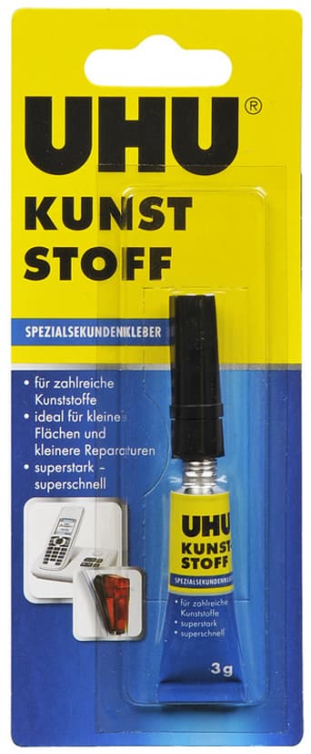 Uhu Spezial-Sekundenkleber Kunststoff, 3 G Tube