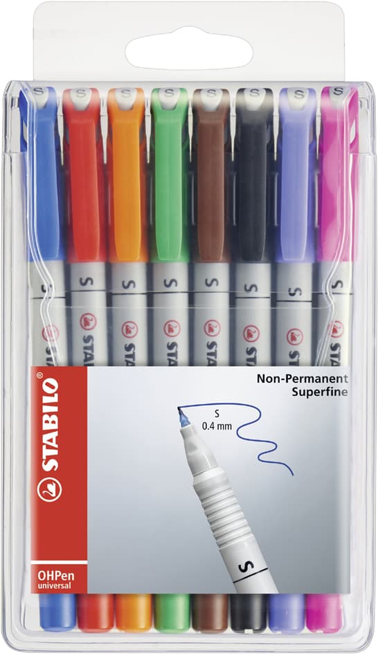 Stabilo Nonpermanent-Marker Ohpen Universal, 8er Etui