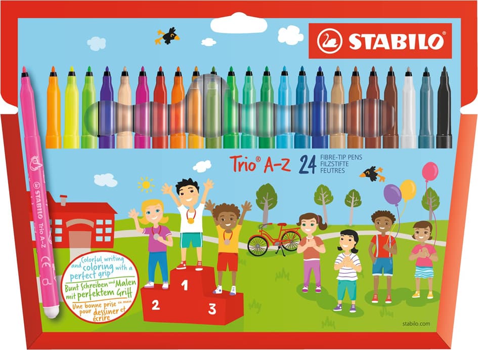 Stabilo Fasermaler Trio A-Z, 24er Kartonetui