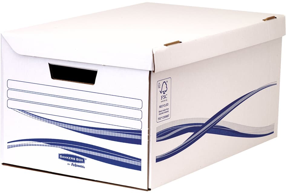 Fellowes Bankers Box Basic Archiv-Klappdeckelbox Maxi, Blau