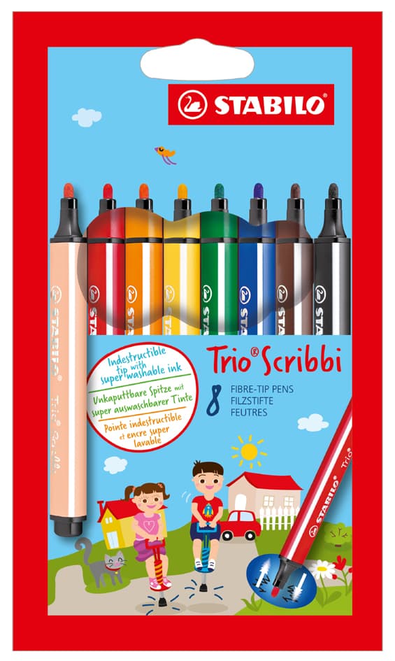Stabilo Fasermaler Trio Scribbi, 8er Kartonetui