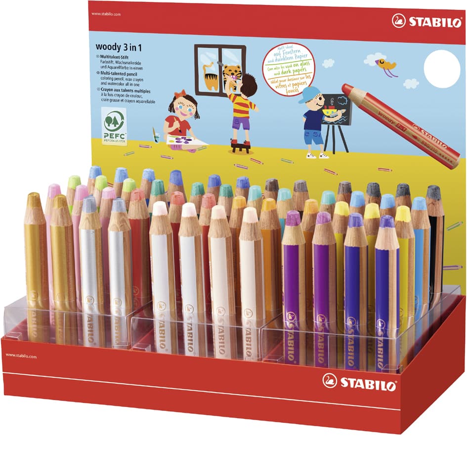 Stabilo Multitalentstift Woody 3 In 1, 48er Kartondisplay