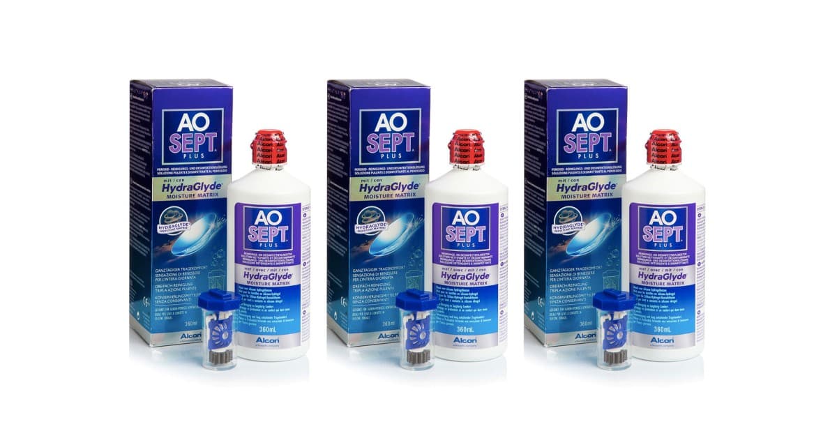 Aosept Plus Mit Hydraglyde 3 X 360 Ml Mit Behälter