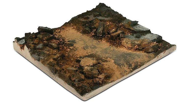 Diorama-Sockel 14x14 Cm, Schutt-Straße