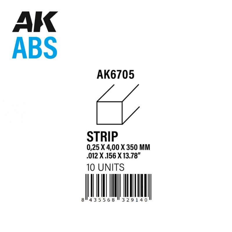 Strips 0.25 X 4.00 X 350mm - Abs Strip