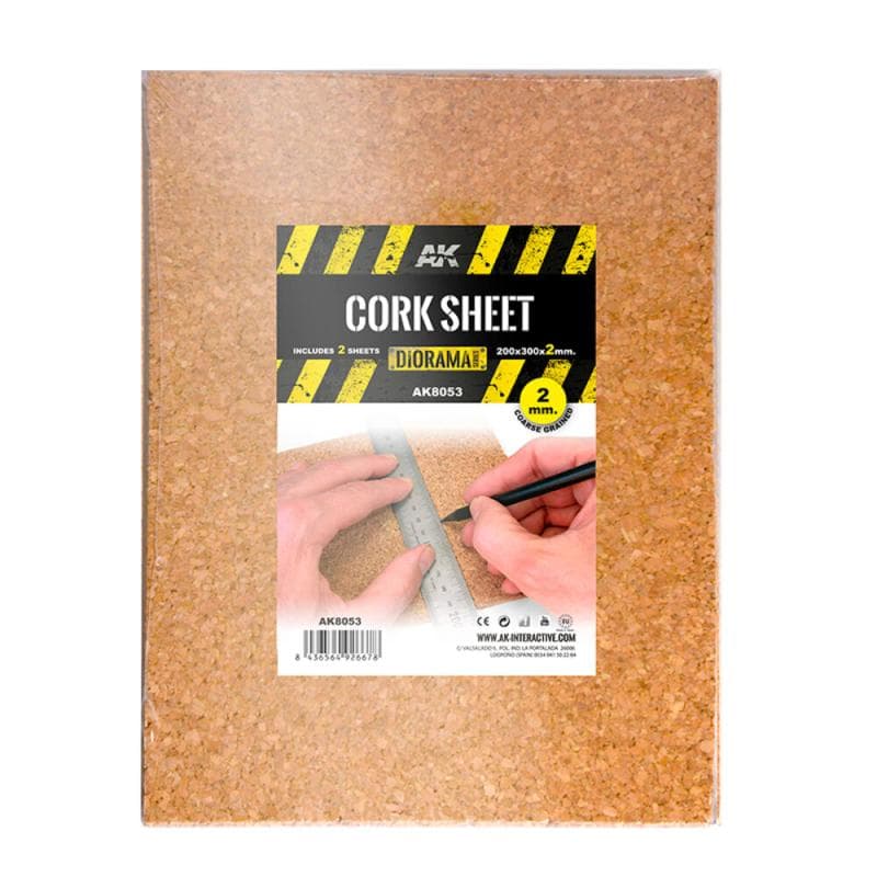 Cork Sheets - Coarse Grained / Laminas Corcho - Grano Grueso - 200 X 300 X 2mm (2 Sheets/Laminas)
