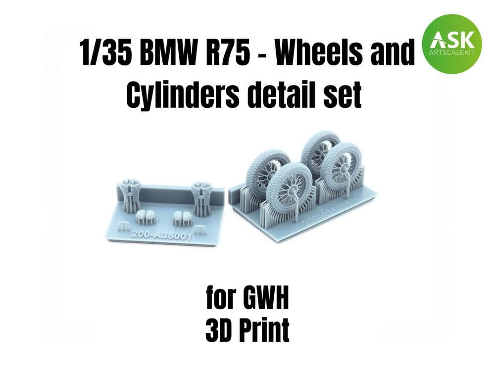 Bmw R75 - Wheels And Cylinders Detail Set [Great Wall Hobby]