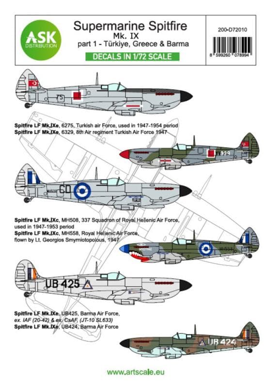 Spitfire Mk.Ixc And Mk.Ixe Part 1 - Greece, Tã¼Rkiye, Burma