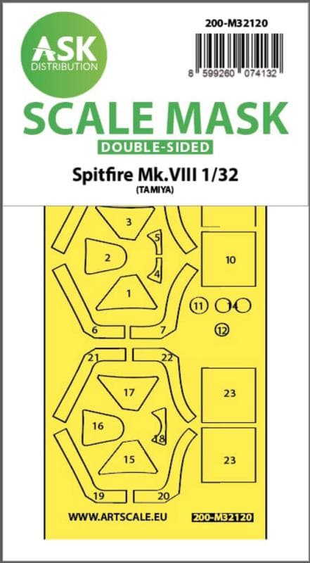 Spitfire Mk.Viii - Double-Sided Express Fit Mask [Tamiya]