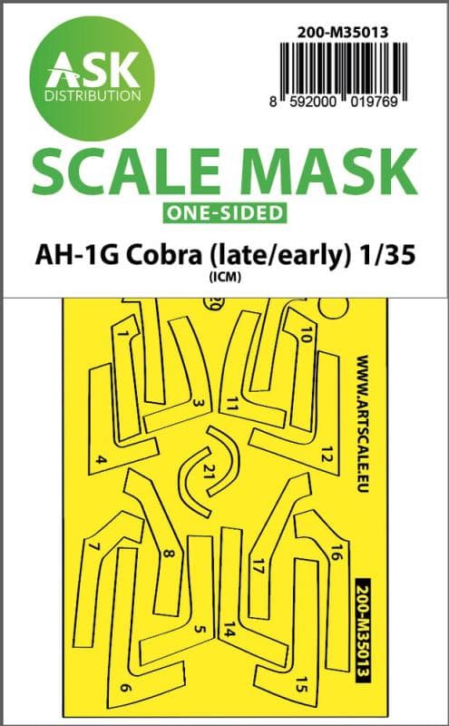 Ah-1g Cobra (Early/Late) - One-Sided Express Fit Painting Mask [Icm]