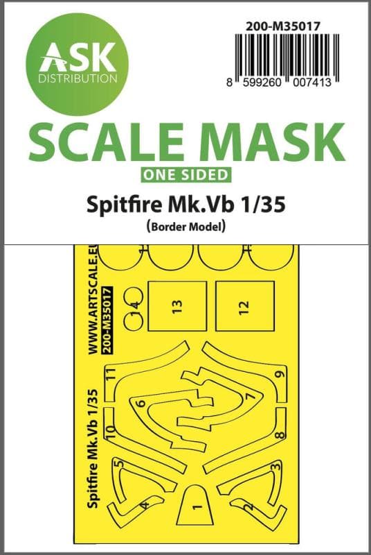 Spitfire Mk.Vb - One-Sided Express Fit Painting Mask [Border Model]