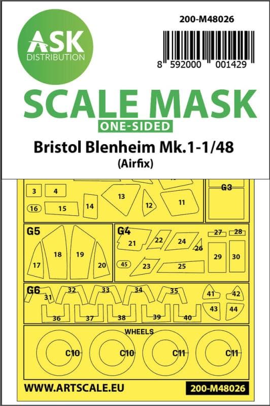 Bristol Blenheim Mk.I - One-Sided Painting Mask [Airfix]