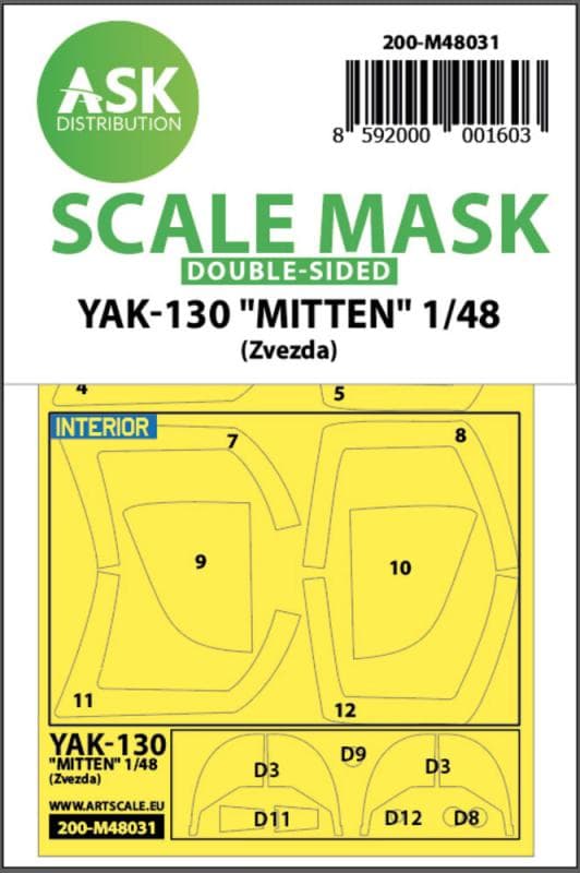 Yak-130 Mitten - Double-Sided Painting Mask [Zvezda]