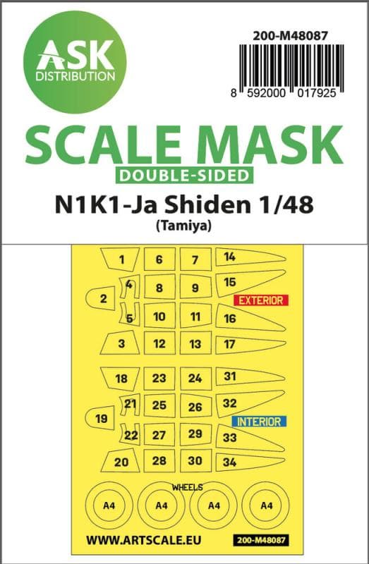 N1k1-Ja Shiden - Double-Sided Mask Self-Adhesive Pre-Cutted [Tamiya]