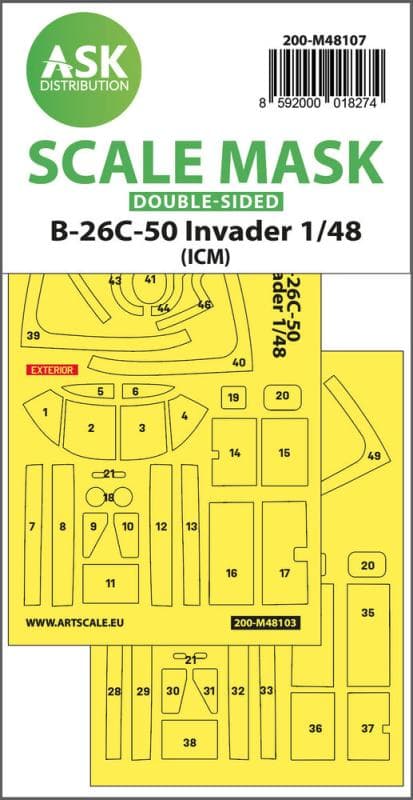 B-26c-50 Invader - Double-Sided Mask Self-Adhesive Pre-Cutted [Icm]