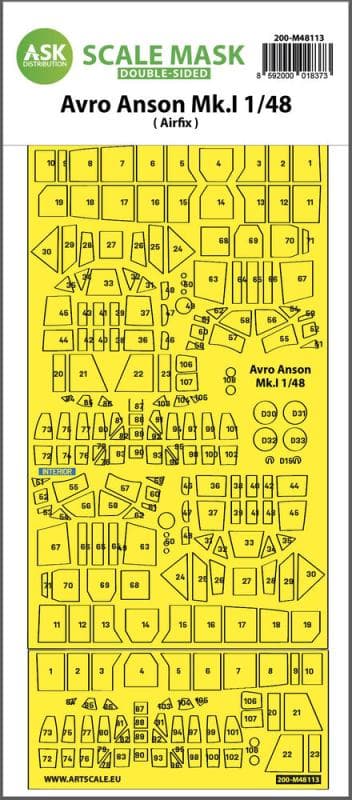 Avro Anson Mk.I - Double-Sided Express Mask, Self-Adhesive And Pre-Cutted [Airfix]