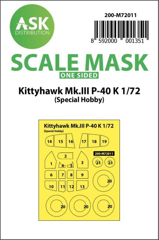 Kittyhawk Mk.Iii P-40 K - One-Sided Painting Mask [Special Hobby]