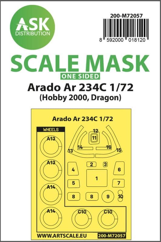 Arado Ar 234c - One-Sided Painting Express Mask [Hobby2000]
