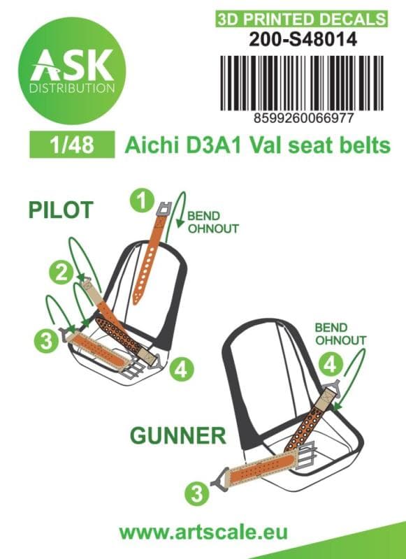 Aichi D3a1 Val - Seat Belts - 3d Printed Decals