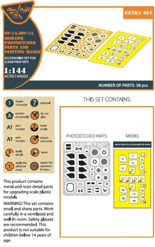 Ov-1 A/Jov-1a Mohawk - Pe Parts And Painting Mask [Clear Prop]