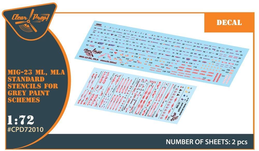 Mig-23ml, Mla - Standard Stencils For Grey Paint Schemes [Clear Prop]