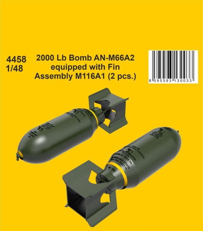 2000 Lb Bomb An-M66a2 Equipped With Fin Assembly M116a1 (2 Pcs.)