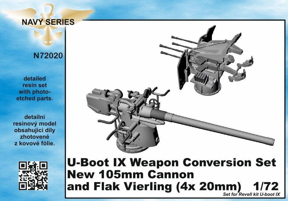 U-Boot Ix Weapon - Conversion Set - New 105mm Cannon A.Flak Vierling [Revell]