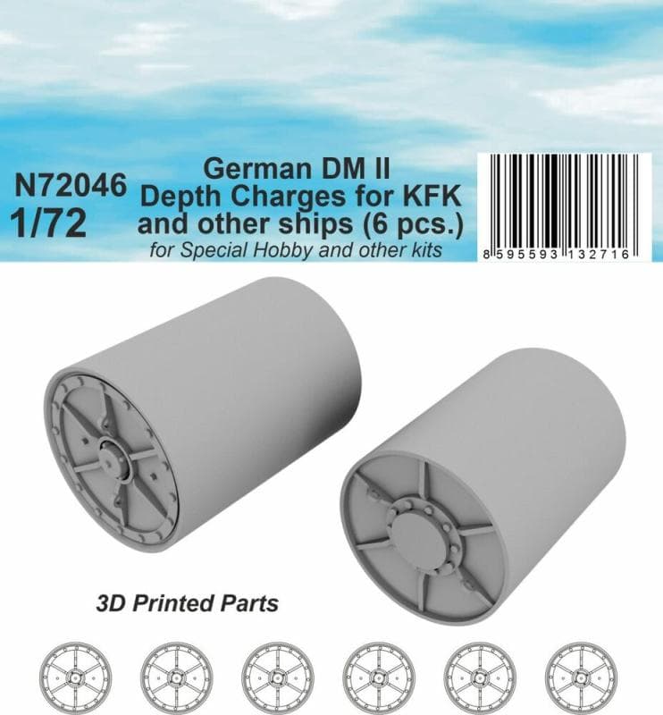 German Dm Ii Depth Charges (6 Pcs.) For Kfk And Other Ships