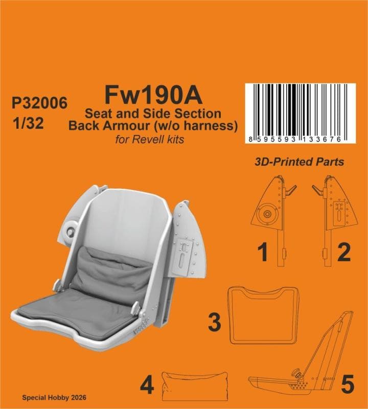 Fw190a - Seat And Side Section Back Armour (W/O Harness) [Revell]