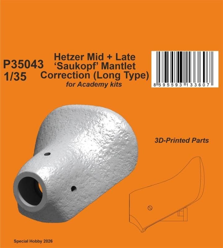 Hetzer Mid + Late Saukopf Mantlet Correction (Long Type) [Academy]