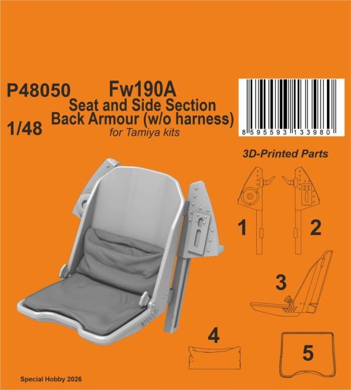 Fw190a - Seat And Side Section Back Armour (W/O Harness) [Tamiya]