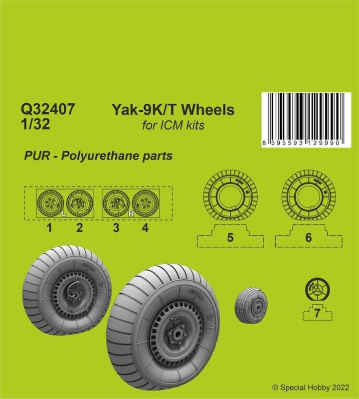 Yak-9t - Wheels [Icm]