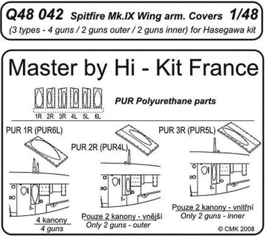Spitfire Mk. Ix - Wing - Armament Set Covers [Hasegawa]