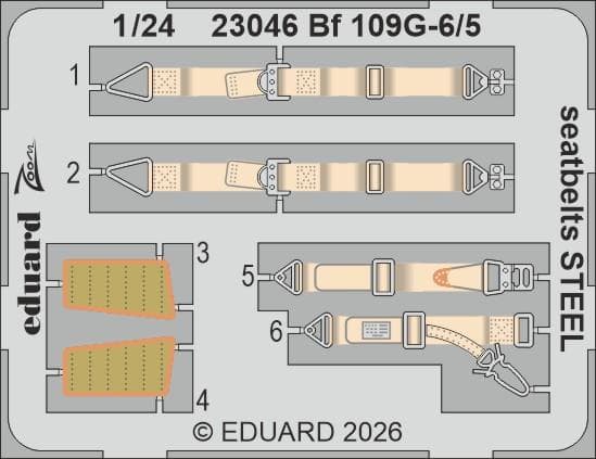 Messerschmitt Bf 109g-5/6 - Seatbelts - Steel [Airfix]