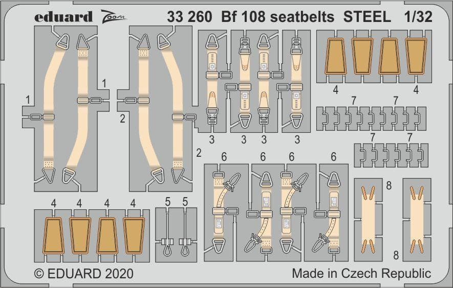 Messerschmitt Bf 108 - Seatbelts Steel [Eduard]