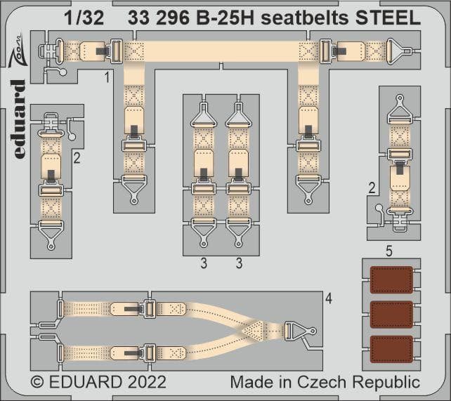 B-25h Mitchell Gunship - Seatbelts Steel [Hkm]
