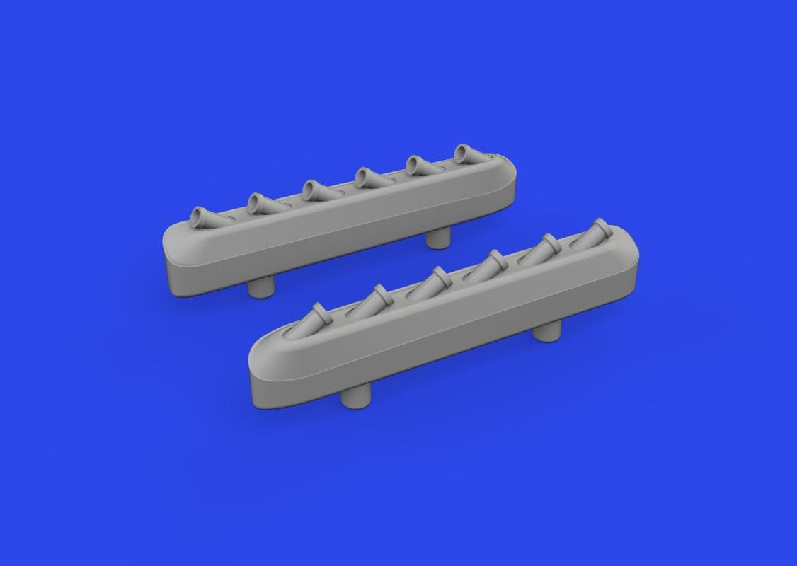 P-51d - Exhaust Stacks W/ Fairing  - Print