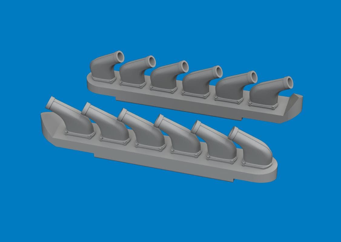 P-51d - Exhaust Stacks - Print [Arma Hobby]