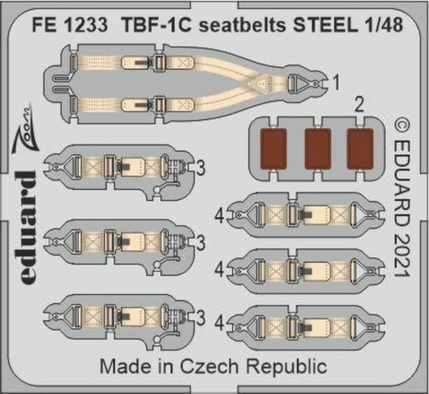 Tbf-1c - Seatbelts Steel [Academy]