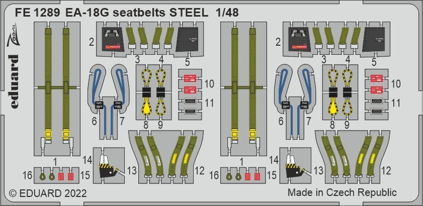 Ea-18g - Seatbelts Steel [Meng Models]