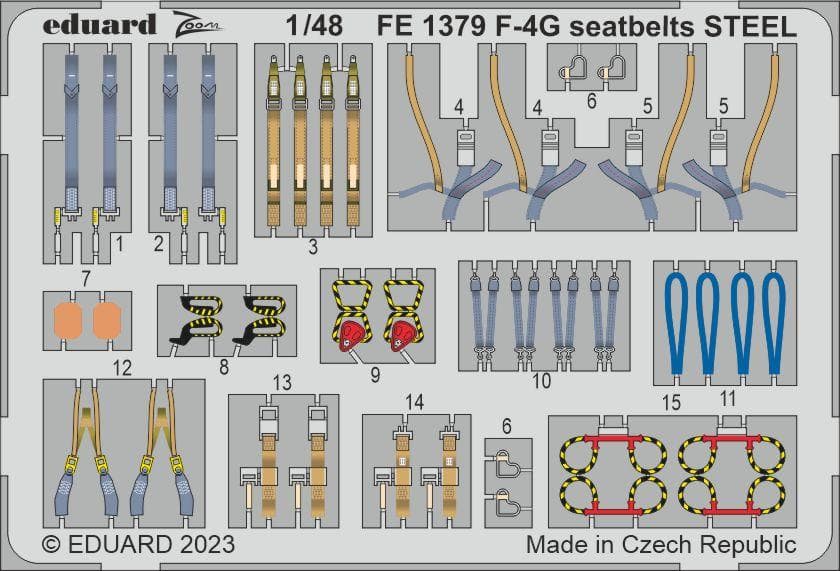 F-4g - Seatbelts Steel [Meng Models]