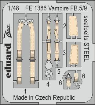 Vampire Fb.5/9 - Seatbelts Steel [Airfix]