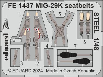 Mig-29k - Seatbelts - Steel [Hobbyboss]