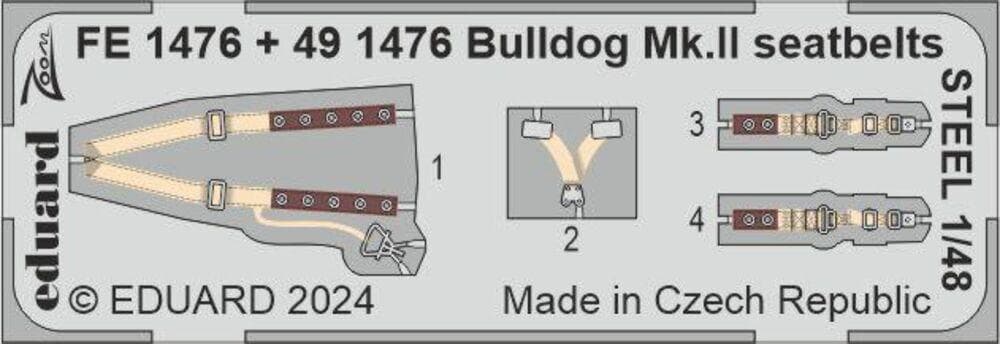 Bulldog Mk.Ii - Seatbelts - Steel [Airfix]