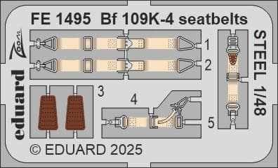Messerschmitt Bf 109k-4 - Seatbelts - Steel [Eduard]